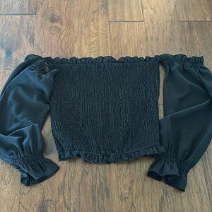 Black off the shoulder shirt